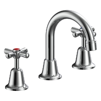 Easy Clean Cross Basin Set Fixed Spout - 4 Star
 Jumper Valve - Chrome (Lf)