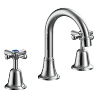 Easy Clean Cross Basin Set Swivel Spout - 6 Star
 Jumper Valve - Chrome (Lf)