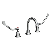 Easy Clean Basin Sets With 150Mm Flared Lever - Fixed Gooseneck Spout - 4 Star  1/4 Turn Ceramic -  Chrome (Lf)