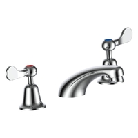 Easy Clean Flared Basin Set Low Rise Spout - 6 Star 1/4 Turn - Chrome (Lf)