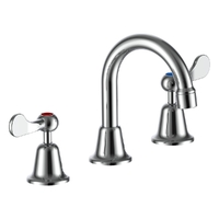 Easy Clean Flared Basin Set Fixed Spout - 6 Star
 1/4 Turn - Chrome (Lf)