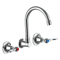 Easy Clean Flared Wall Sink Set - 4 Star
 1/4 Turn - Chrome (Lf)
