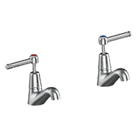 Easy Clean Lever Pillar Cocks - 4 Star 1/4 Turn - Chrome (Lf)