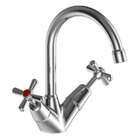 Easy Clean Cross Twin Sink Tap - 4 Star
 Jumper Valve - Chrome (Lf)