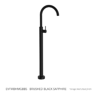 Evolve Gooseneck Floor Mount Bath Filler  Brushed Black Sapphire