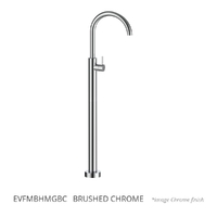 Evolve Gooseneck Floor Mount Bath Filler  Brushed Chrome