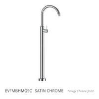 Evolve Gooseneck Floor Mount Bath Filler  Satin Chrome