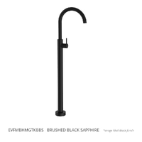 Evolve Gooseneck Floor Mount Bath Filler  Brushed Black Sapphire Trim Kit