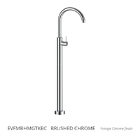Evolve Gooseneck Floor Mount Bath Filler  Brushed Chrome Trim Kit