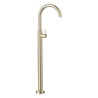 Evolve Gooseneck Floor Mount Bath Filler  Brushed Gold Trim Kit