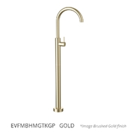 Evolve Gooseneck Floor Mount Bath Filler  Gold Trim Kit