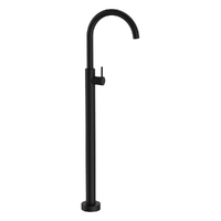 Evolve Gooseneck Floor Mount Bath Filler  Matt Black Trim Kit