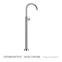 Evolve Gooseneck Floor Mount Bath Filler  Satin Chrome Trim Kit