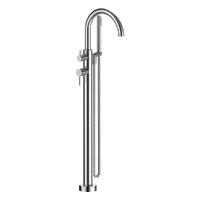 Evolve Gooseneck Floor Mount Bath Filler With Hand Shower Chrome Trim Kit