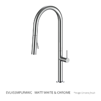 Evolve Vertical Pull Out Spray Mixer Matt White &amp; Chrome (Lf)