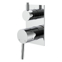 Evolve Rotary Diverter Wall Mixer - Solid Rectangular Plate Chrome