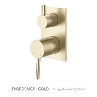 Evolve Rotary Diverter Wall Mixer - Solid Rectangular Plate Gold