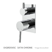 Evolve Rotary Diverter Wall Mixer - Solid Rectangular Plate Satin Chrome