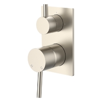 Evolve Rotary Diverter Wall Mixer - Solid Rectangular Plate Brushed Nickel Trim Kit
