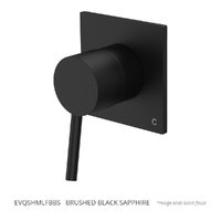 Evolve Wall Mixer - Solid Square Plate Brushed Black Sapphire (Lf)