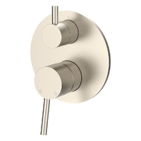 Evolve Rotary Diverter Wall Mixer - Solid Round Plate Brushed Nickel
