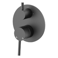 Evolve Rotary Diverter Wall Mixer - Solid Round Plate Gunmetal Trim Kit