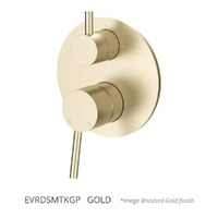 Evolve Rotary Diverter Wall Mixer - Solid Round Plate Gold Trim Kit