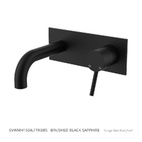 Evolve Horizontal Wall Set - Basin/Sink - 150Mm Outlet 4 Star Brushed Black Sapphire Trim Kit (Lf)