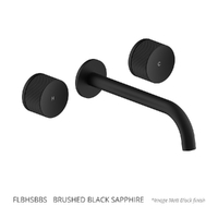 Flute Bath Set - 1/4 Turn Ceramic - Brushed Black Sapphire