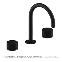 Flute Hob Basin Set With Gooseneck Spout - 1/4 Turn Ceramic - 6 Star - Brushed Black Sapphire (Lf)