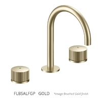 Flute Hob Basin Set With Gooseneck Spout - 1/4 Turn Ceramic - 4 Star - Gold (Lf)