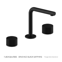 Flute Hob Basin Set With Right Angle Spout - 1/4 Turn Ceramic - 6 Star - Brushed Black Sapphire (Lf)