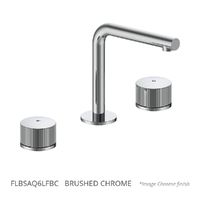 Flute Hob Basin Set With Right Angle Spout - 1/4 Turn Ceramic - 6 Star - Brushed Chrome (Lf)