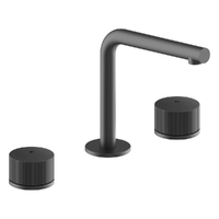 Flute Hob Basin Set With Right Angle Spout - 1/4 Turn Ceramic - 6 Star - Gunmetal (Lf)