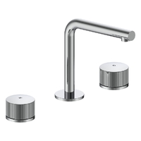 Flute Hob Basin Set With Right Angle Spout - 1/4 Turn Ceramic - 4 Star - Chrome (Lf)