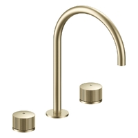 Hob Sink Set With Gooseneck Spout To Suit S/Steel Sink - 1/4 Turn Ceramic - 4 Star - Brushed Gold (Lf)