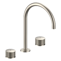 Hob Sink Set With Gooseneck Spout To Suit S/Steel Sink - 1/4 Turn Ceramic - 4 Star - Brushed Nickel (Lf)