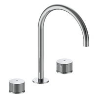 Hob Sink Set With Gooseneck Spout To Suit S/Steel Sink - 1/4 Turn Ceramic - 4 Star - Chrome (Lf)