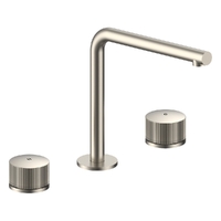 Hob Sink Set With Right Angle Spout To Suit S/Steel Sink - 1/4 Turn Ceramic - 4 Star - Brushed Nickel (Lf)