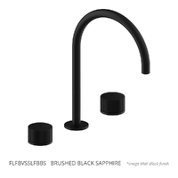 Hob Sink Set With Gooseneck Spout To Suit Stone Bench - 1/4 Turn Ceramic - 4 Star - Brushed Black Sapphire (Lf)