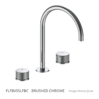 Hob Sink Set With Gooseneck Spout To Suit Stone Bench - 1/4 Turn Ceramic - 4 Star - Brushed Chrome (Lf)