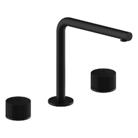 Hob Sink Set With Right Angle Spout To Suit Stone Bench - 1/4 Turn Ceramic - 4 Star - Matt Black (Lf)