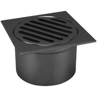 80mm Floor Grate Leak Control Square Matte Black