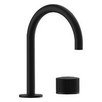 Flute Progressive Hob Basin Set - Gooseneck Spout - 6 Star - Matt Black (Lf)