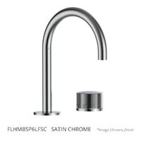 Flute Progressive Hob Basin Set - Gooseneck Spout - 6 Star - Satin Chrome (Lf)