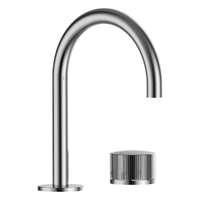 Flute Progressive Hob Basin Set - Gooseneck Spout - 4 Star - Chrome (Lf)
