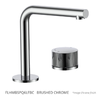 Flute Progressive Hob Basin Set - Right Angle Spout - 6 Star - Brushed Chrome (Lf)