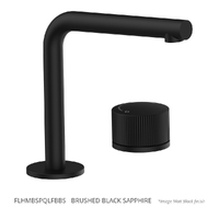 Flute Progressive Hob Basin Set - Right Angle Spout - 4 Star - Brushed Black Sapphire (Lf)