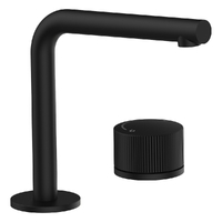 Flute Progressive Hob Basin Set - Right Angle Spout - 4 Star - Matt Black (Lf)