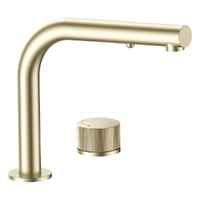 Flute Progressive Hob Sink Set - Pull Out Spray - Brushed Gold (Lf)